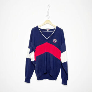 Vintage 1992 U.S. Open Pebble Beach Sweater USGA V Neck blue cotton mens L large